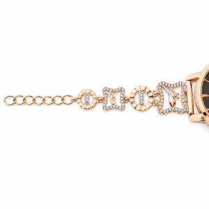 Montre bracelet pour femme en argent sterling 925, résistante à l'eau, cadran noir, accent cristal, mouvement à quartz, élégante, bijoux de mode haut de gamme - Product Image 2