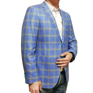 Chaqueta Blazer Deportiva para Hombre, Mezcla de Lino Beige, Tela de Algodón, Solapa con Muescas, Cierre de un Botón, Corte Entallado, Ligera, Informal, para Verano - Product Image 5