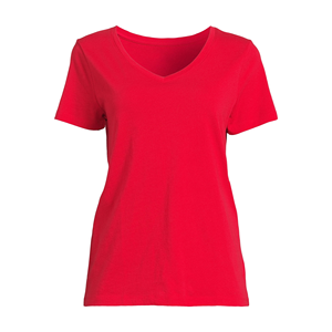 Women's Pus Size Stylish Casual T Shirts Custom Design Stylish Solid Color V Neck Slim Fit Casual Short Sleeve T Shirt For Women - Product Image 3
