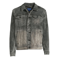Veste en jean d'hiver pour homme avec logo sur le devant, design streetwear moderne, tissu en coton respirant, qualité supérieure, confortable pour un usage quotidien