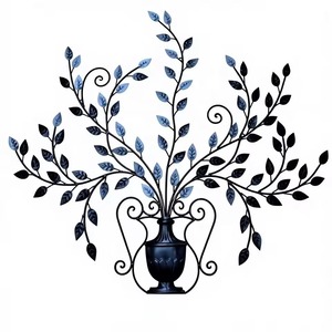 Modern Metal Floral Wall Art Set Handmade Stainless Steel Decor Irregular Shape Single-piece Package Hanging Customized <b>Frame</b> - Product Image 4