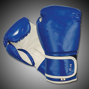Gants de boxe bleus en PU 12 oz à fermeture complète, respirants, légers, unisexes, pour l'entraînement, avec logo personnalisé pour adultes - Product Image 1