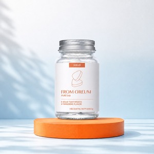 [FROM OREUM] Dentifrice solide saveur mandarine de Jeju pour week-end, 60 comprimés pour l'organisation des bagages et des articles de toilette en voyage - Product Image 1