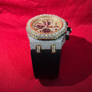 Reloj de Lujo Cuadrado de Acero Inoxidable con Diamantes de Moissanita para Hombre, Estilo Hip Hop, Dorado, con Cristales, de Cuarzo, 2026 - Product Image 1