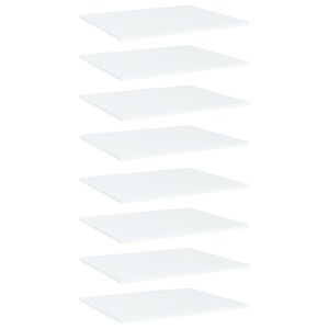 Ensemble de 8 étagères murales en bois d'ingénierie blanc, 23,6 x 19,7 po, design simple - Product Image 1