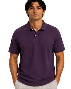 Dark Purple Men Polo Shirt Short Sleeve Cotton Pique Fabric Casual Jacquard Pattern Turn <b>Down</b> Collar Luxury Summer Customized - Product Image 1