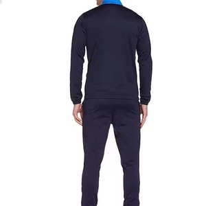 Nouvel ensemble de survêtement élégant en molleton de coton uni, personnalisé, deux pièces, avec bandes latérales pour homme - Product Image 3