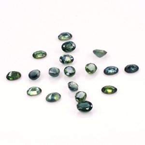 Saphirs bleu-vert naturels non traités, ovales calibrés 3x4mm, pierres précieuses de saphir bleu-vert naturelles facettées pour la création de bijoux - Product Image 2