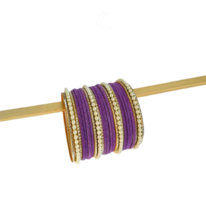 Women Ethnic Velvet Stainless Steel <b>Bangle</b> <b>Set</b> Traditional Jewelry Eco-Friendly Vintage Customized Fashion Wear Wedding Occasion - Product Image 3