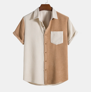 New Autumn and Winter <b>Men</b> <b>Shirts</b> Fashion <b>Corduroy</b> Short Sleeved Wholesale Price <b>Men</b> <b>Shirts</b> - Product Image 1