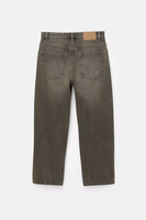 Jean en denim délavé coupe droite taille mi-haute pour homme, 100 % coton, coupe classique, couleur unie, séchage rapide, idéal pour l'automne et le quotidien