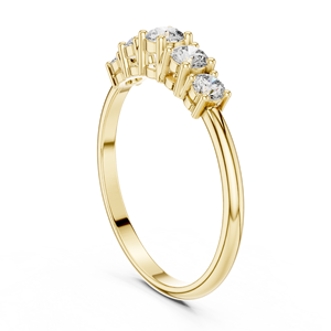 Elegant Multi Stone Round Diamond Collet Setting <b>Ring</b> Gold 14Kt 18Kt Platinum Engagement Wedding <b>Statement</b> Fine Jewelry - Product Image 5