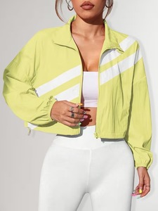 Female Lightweight Workout Coordinates | <b>Cropped</b> <b>Zip</b> <b>Up</b> Utility Windcheater Jacket & Shaping Sportswear Leggings Kit - Product Image 2