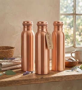 Ensemble de bouteilles d'eau jetables multi-usages en cuivre pur, luxe, écologiques, cadeau bien-être pour la maison - Product Image 3