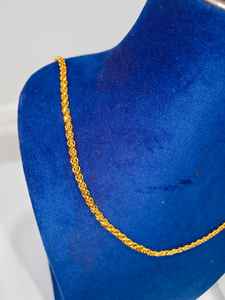 Cadena de Oro Amarillo Sólido de 22K, Modelo ROSSI, para Hombre y Mujer, Hecha a Mano, con Eslabones Trenzados, Joyería Fina, Elegante para Uso Diario - Product Image 3