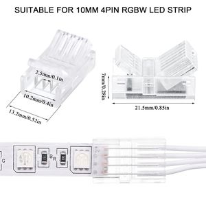 Kit di 10 Connettori per Strisce LED, Cavo di Prolunga RGB da 10m, Connettore Trasparente Senza Saldatura per Illuminazione a Binario, Impermeabile - Product Image 4