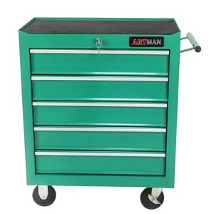 Carrello Portautensili Multifunzionale Verde a 5 Cassetti con Ruote, Pratico Carrello Utilitario - Product Image 1