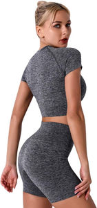 Conjuntos Deportivos 2025 para Mujer, Ropa de Gimnasio, Ropa Deportiva Ajustada, Conjuntos de Fitness Elásticos, Conjuntos de Yoga de Manga Corta - Product Image 2