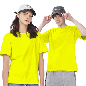 เสื้อยืดคอกลมแขนสั้นผ้าฝ้ายเรียบ ทรงปกติ สีพื้น ผ้าเจอร์ซีย์ถัก สวมใส่ได้ทั้งชายและหญิง สีขาว สีดำ - Product Image 2