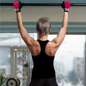 Gants de sport respirants en néoprène et cuir, demi-doigts, pour musculation unisexe, fabriqués au Pakistan - Product Image 4