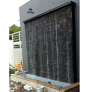 Fontaine d'extérieur moderne en pierre 2026, cascade rectangulaire autoportante pour jardin - Product Image 4