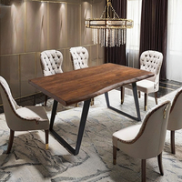 Ensemble de table et chaises de salle à manger rectangulaire moderne en bois massif, fait main, écologique, style industriel, 4 places, convertible