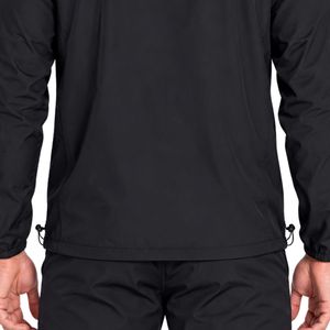 Veste technique noire pour homme, légère, à capuche, à manches longues, veste de sport décontractée, coupe-vent d'extérieur avec poche avant, vêtement de sport - Product Image 5