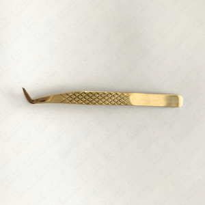 Pinzas de Lujo en Forma de L para Pestañas de Volumen, Color Dorado, Punta Puntiaguda, Mango Ergonómico, Estilo Ruso, Herramienta Aplicadora de Pestañas Postizas - Product Image 2
