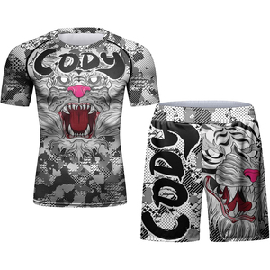 Men's Green Snake Print Rash Guard Set Short Sleeve Quick Dry <b>Athletic</b> Training Kit Sublimation Printed Sport Wear - Product Image 6