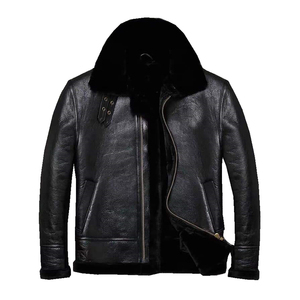 Chaqueta de cuero para motocicleta para hombre, talla grande, con cremallera, forro rojo, ropa de abrigo para otoño - Product Image 3