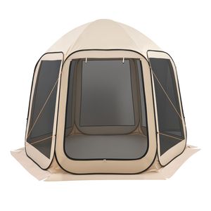Tenda a baldacchino pop-up 10 x 9,2 piedi per 4-8 persone, portatile, con zanzariera, borsa per il trasporto, pareti laterali in rete e struttura autoportante a terra - Product Image 3