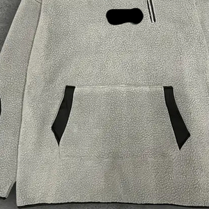 Sudadera con capucha de forro polar grueso y cálido para invierno, personalizada con bolsillo, estampada, bordada, impermeable, lisa, venta al por mayor para fabricantes. - Product Image 3