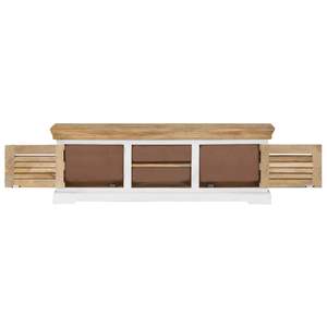 Meuble TV en bois de manguier massif marron et blanc 46,5x11,8x15,7 pouces - Product Image 3