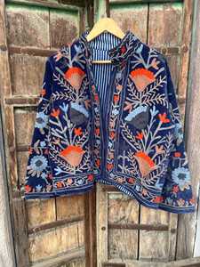 Assorted Mix Color Design Suzani Embroidery Women's Quilted <b>Reversible</b> Breathable Eco-Friendly Free Size <b>Jacket</b> - Product Image 6