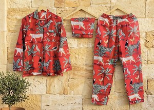 Ensemble de pyjama en coton imprimé à la main : Vêtements de nuit indiens, vêtements de détente d'été, style automne pour femmes - Product Image 3