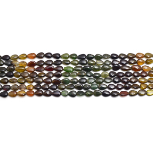 Perles de pierres précieuses naturelles de tourmaline multicolores de qualité supérieure, forme poire, lisses, brin de 8 pouces, fabrication artisanale pour bijoux DIY, bracelets et colliers - Product Image 1