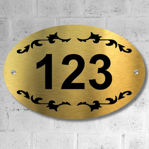 Plaque de porte ovale plaquée or, numéro de porte élégant pour hôtel, panneau décoratif de numéro de chambre pour hôtel, chambre, bureau, maison - Product Image 2