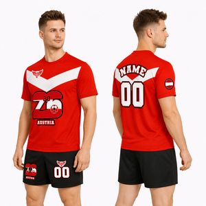 Maillot de Foot Autriche 2026 en Gros – Tenue de Football Personnalisée pour Hommes, Ensemble d'Entraînement Respirant, Version Joueur - Product Image 2