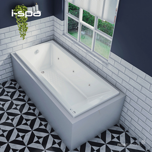Baignoire rectangulaire moderne en acrylique avec massage à air et à remous, type encastrable, 1,6 m, avec éclairage coloré pour hôtel, villa et spa - Product Image 3