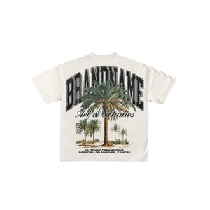 Custom Brandname Men's <b>White</b> O-Neck Short Sleeve T-Shirt Custom Graphic Print Oversized 100% Cotton Jersey Fabric Knitted Tees - Product Image 1