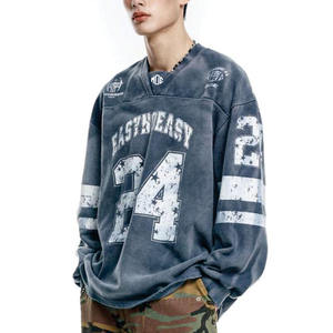 Sudadera de Fútbol Americano Personalizada de Algodón Lavado de Alto Gramaje, Estilo Oversize Vintage con Número, Proveedor OEM ODM a Granel de EE. UU. - Product Image 6