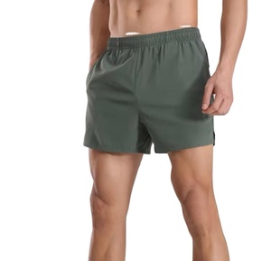 Nouveaux shorts décontractés d'été pour hommes, séchage rapide, respirants, en toile, taille mi-haute élastique, motif uni, coupe ample et confortable - Product Image 1