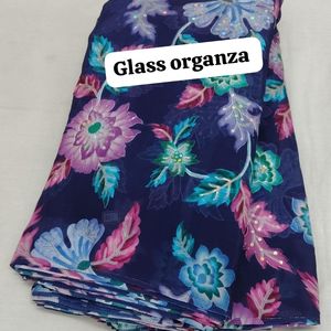 ผ้าวิสโคสแท้ Chanderi ขายส่ง ความกว้าง 58 นิ้ว น้ำหนักเบา 60 GSM ลายดอกหลากสี งานปักดิ้นหลายเส้น จากโรงงาน - Product Image 1