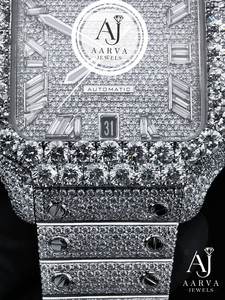 Montre en quartz incrustée de diamants, cadran carré argenté, accent cristal, bijou de luxe pour soirée, cadeau, édition limitée, coffret - Product Image 3