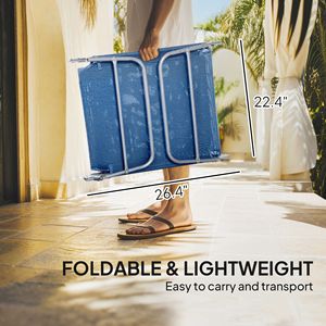 Silla Reclinable Plegable para Exteriores con Asiento de Malla Transpirable y Reposacabezas, para Tomar el Sol en la Piscina - Product Image 6