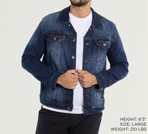 Veste en jean slim fit en coton mélangé pour homme de haute qualité en gros, veste décontractée tendance avec boutons métalliques pour les vêtements d'extérieur - Product Image 4