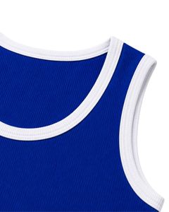 Manufacturer Custom <b>Royal</b> <b>Blue</b> Ribbed Cotton Men Tank <b>Top</b> Sleeveless Casual Slim Fit Summer Gym <b>Vest</b> Contrast Trim Custom Wear - Product Image 6