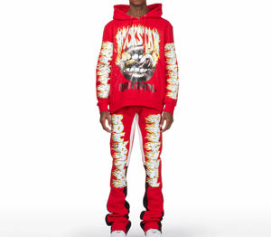 Custom Streetwear Hip Hop Acid Wash Hooded Tracksuit for Boys <b>Sweatshirt</b> Latest Fashion Trendy Winter Casual Wear - Product Image 1