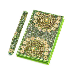Diario y bolígrafo hechos a mano con cuentas de laca y purpurina de primera calidad, artículo de regalo artesanal indio, cuaderno con cuentas. - Product Image 2