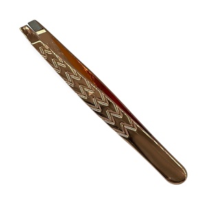 High Quality Stainless Steel Beauty Usage Eyebrow Tweezers Set Lash Tweezers with Pointed Tip Packed in a Bag - Product Image 5
